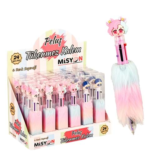 MİSYON BEBEK TÜYLÜ 6 RENK TÜKENMEZ KALEM MSY-366