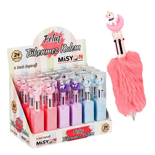 MİSYON UNİCORN TÜYLÜ 6 RENK TÜKENMEZ KALEM MSY-363