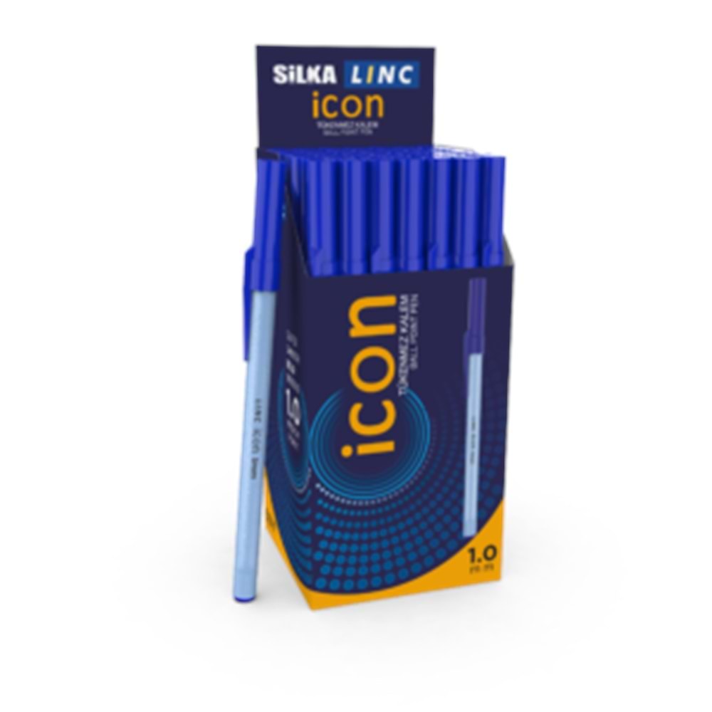 SİLKA-LINC İCON MAVİ TÜKENMEZ KALEM 1.0 MM.50 Lİ