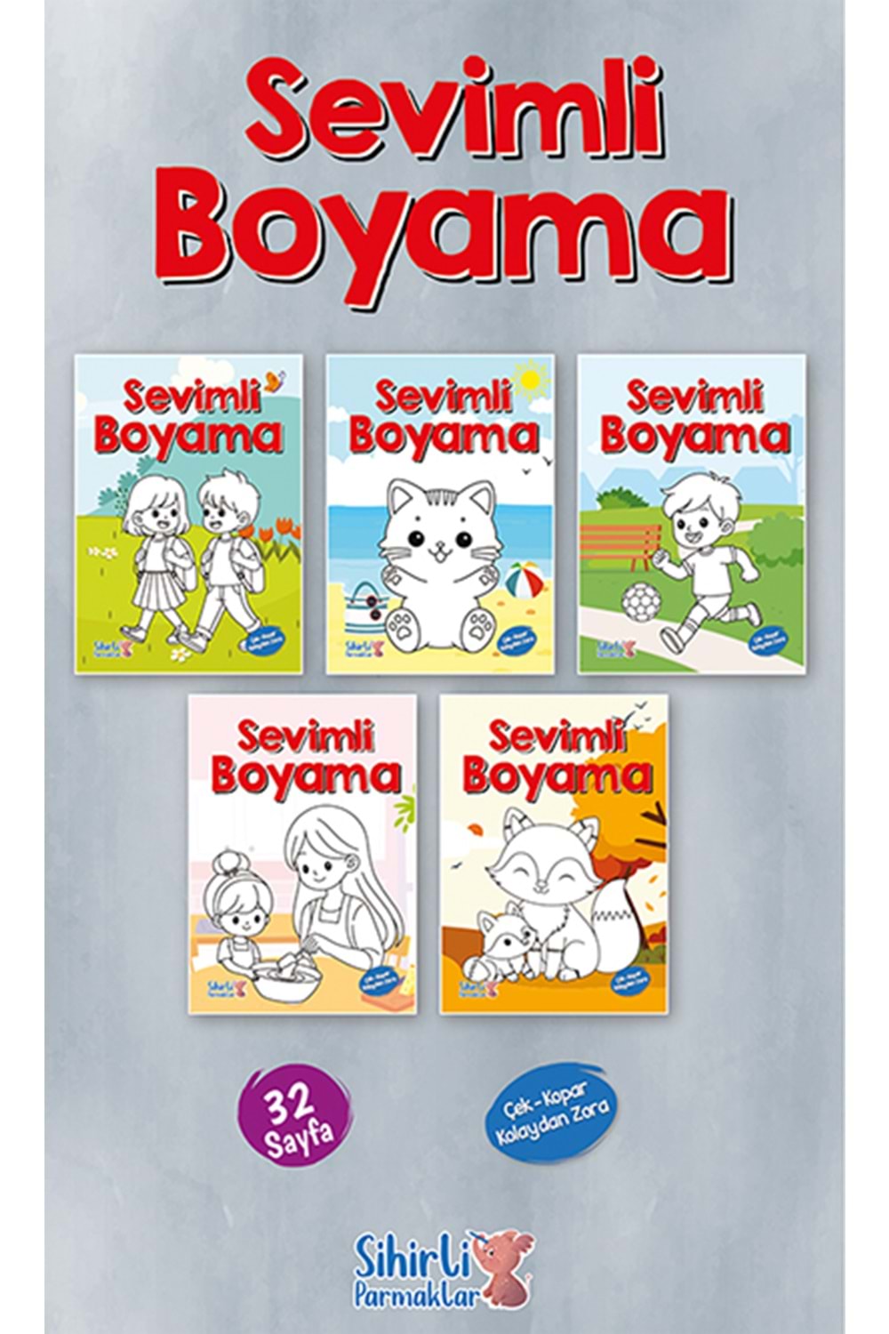 SİHİRLİ PARMAKLAR SEVİMLİ BOYAMA 32 SAYFA 5 Lİ SET