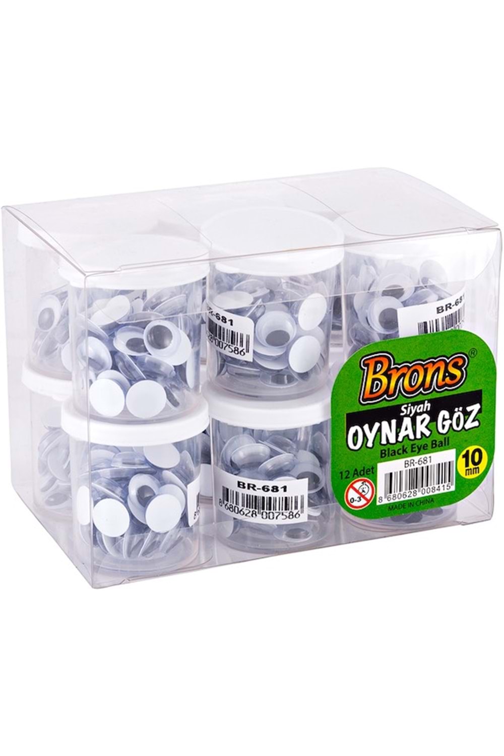 BRONS OYNAR GÖZ SİYAH-BEYAZ 10 MM.BR-681