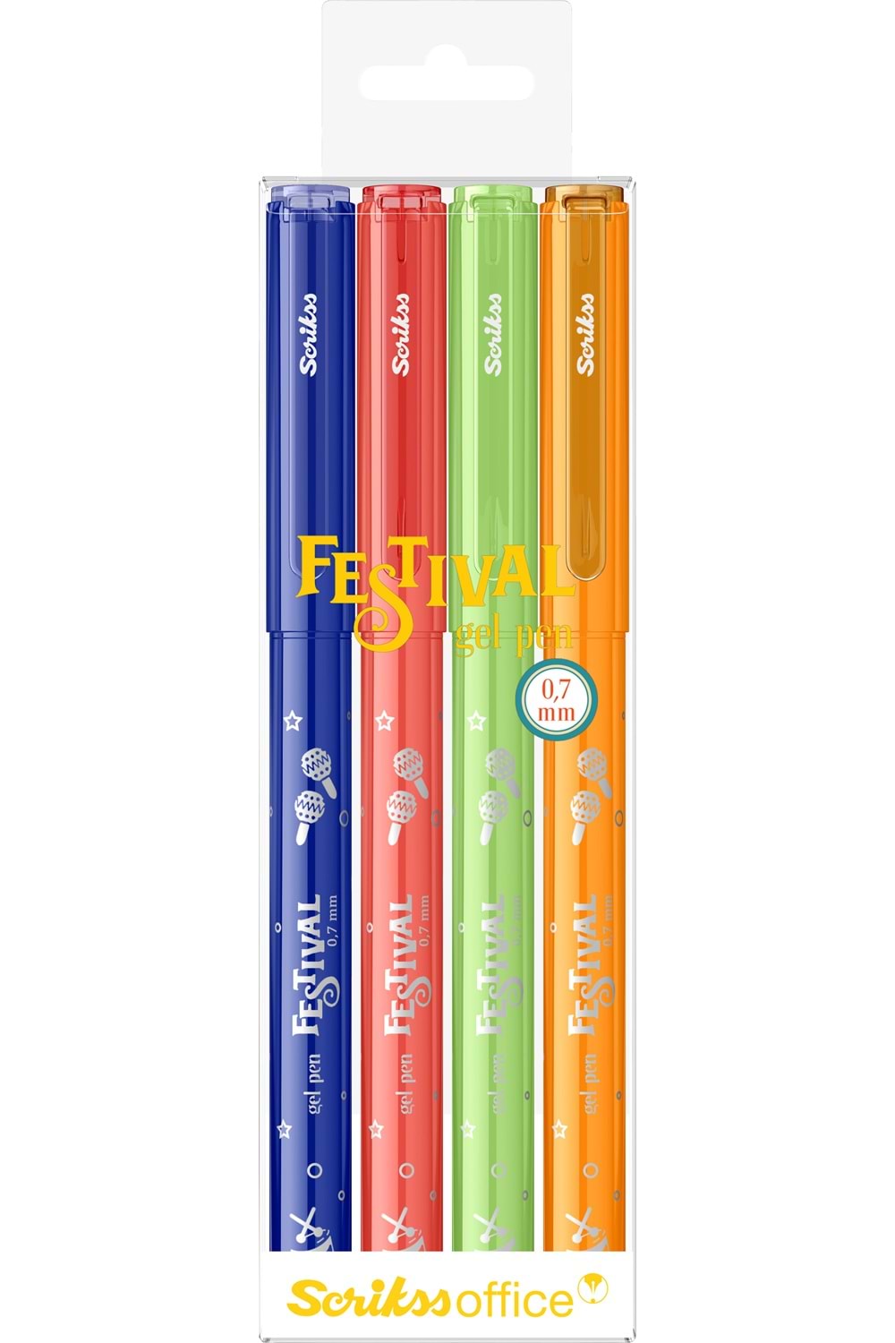 SCRİKSS FESTIVAL JEL KALEM 0.7 MM VİVİD RENKLER 4 LÜ BLISTER