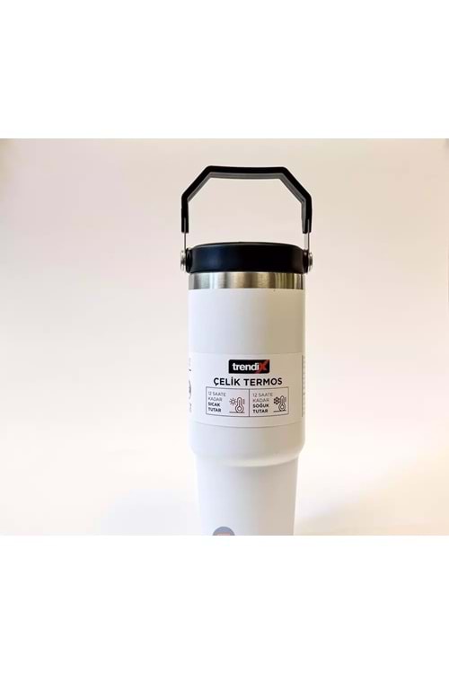 TRENDIX ÇELİK İÇLİ TERMOS 900 ML.BEYAZ