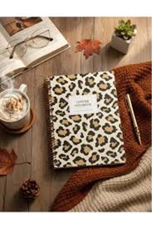 KROP DEFTER 17*24 CM.KARELİ 100 YP.SPİRALLİ LEOPAR-19