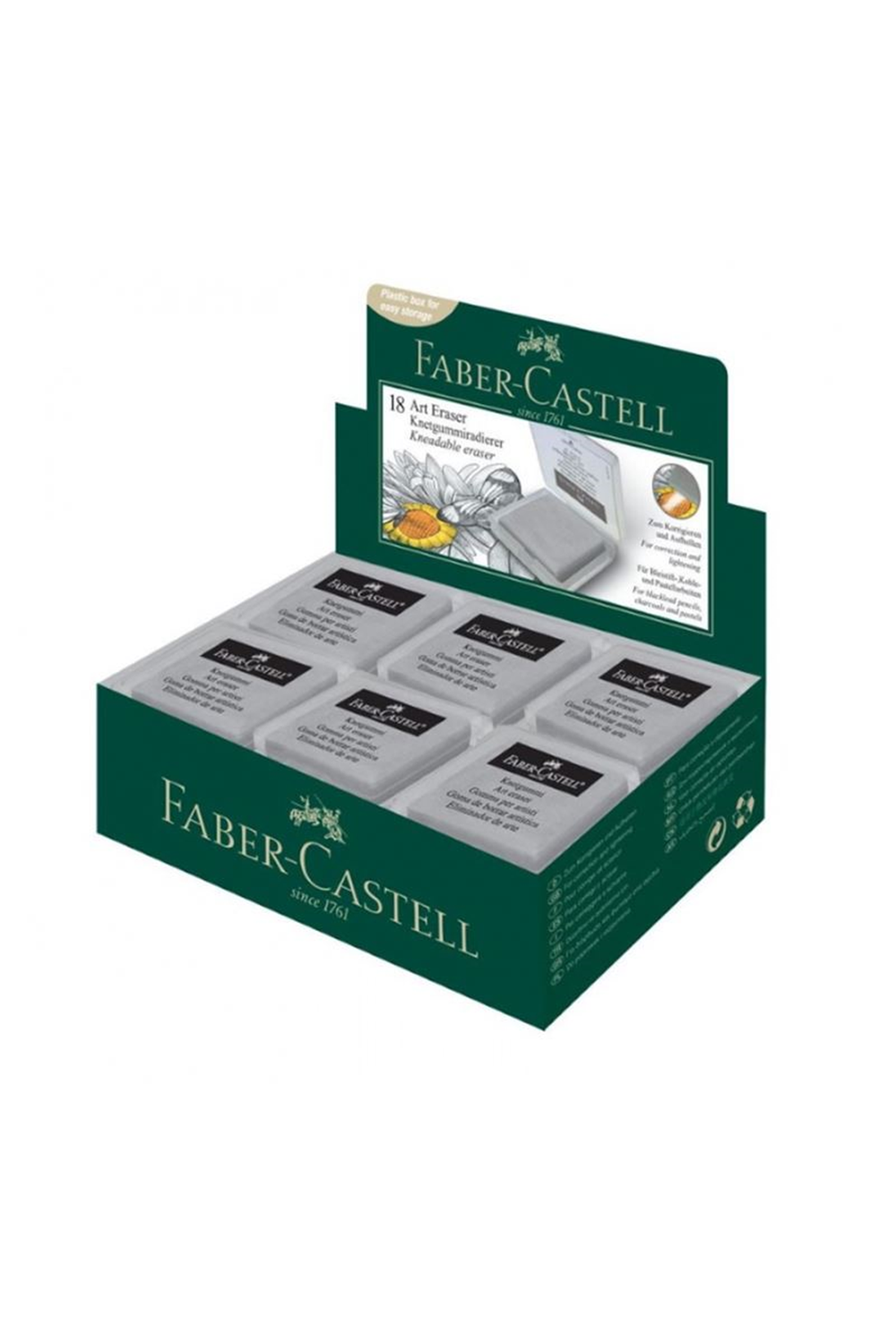 FABER-CASTELL HAMUR SİLGİ GRİ 18 Lİ PK.